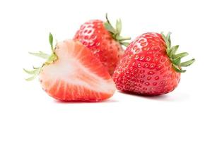 fresh sliced Red berry strawberries isolated photo