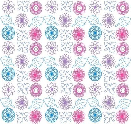 Colorful floral seamless pattern with abstract shape