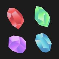 realistic crystal stone collection illustration design vector