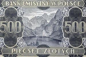 Tatra Mountains from old Polish money photo