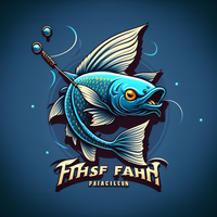 flying fish mascot logo on blue water background png