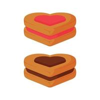 biscuit illustration design with cream of various flavors vector