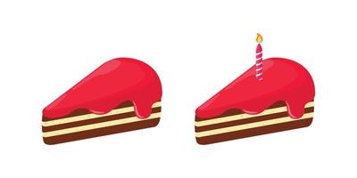 cake illustration design with strawberry jam topping vector