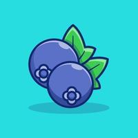 cute delicious blueberry fruit vector illustration design