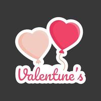 valentine love balloon sticker illustration design vector