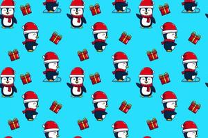 christmas penguin themed background vector illustration design