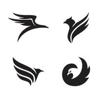 Collection of bird logos of various shapes vector