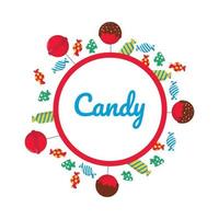 candy collection frame illustration design vector