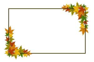 vector maple leaf autumn rectangle frame