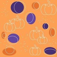 Colorful modern halloween seamless vector pattern background illustration with pumpkins and abstract geometric shapes