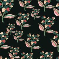 Seamless pattern with decorative flowers. Floral background. Cute plants endless backdrop. vector