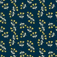 Simple floral ornament seamless pattern. Cute flower wallpaper. Creative plants endless wallpaper. vector