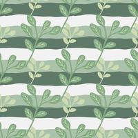 Simple branches with leaves seamless pattern. Organic endless background. Decorative forest leaf endless wallpaper. vector