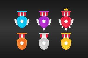 UI game icon rank badges. UI game design vector