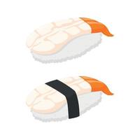 sushi illustration design with fresh prawns vector