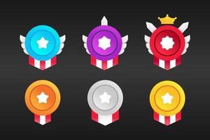 UI game icon rank badges. UI game design vector