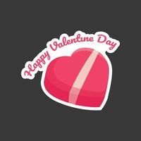 valentine love chocolate box sticker illustration design vector