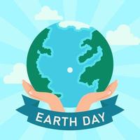 poster earth illustration designs with plant ornaments and hand symbols. international earth day design vector