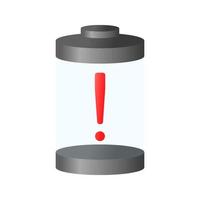 danger battery icon design. realistic battery element design vector