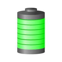 full battery icon design. realistic battery element design vector