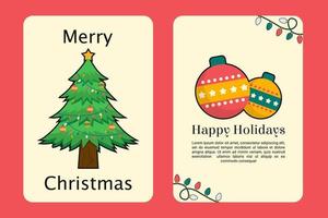 christmas themed simple greeting card illustration design vector