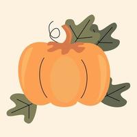 linda otoño calabazas y hojas moderno plano diseño vector ilustración