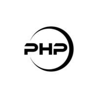 php letra logo diseño en ilustración. vector logo, caligrafía diseños para logo, póster, invitación, etc.