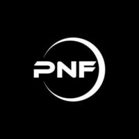 PNF letter logo design in illustration. Vector logo, calligraphy designs for logo, Poster, Invitation, etc.