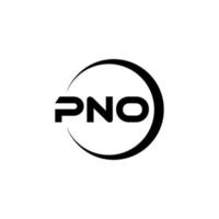 PNO letter logo design in illustration. Vector logo, calligraphy designs for logo, Poster, Invitation, etc.