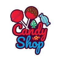 caramelo tienda logo ilustración diseño vector