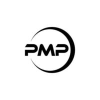 pmp letra logo diseño en ilustración. vector logo, caligrafía diseños para logo, póster, invitación, etc.