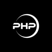 php letra logo diseño en ilustración. vector logo, caligrafía diseños para logo, póster, invitación, etc.