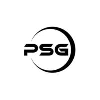 PSG letter logo design in illustration. Vector logo, calligraphy designs for logo, Poster, Invitation, etc.