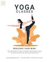 yoga class poster template design. template poster template vector