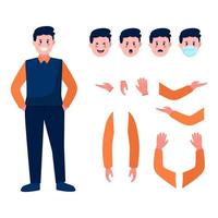 Character hand drawn illustration design for motion and animation vector