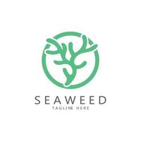 Seaweed vector logo icon illustration design.includes seafood,natural products,florist,ecology,wellness,spa.