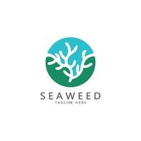 Seaweed vector logo icon illustration design.includes seafood,natural products,florist,ecology,wellness,spa.