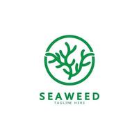 Seaweed vector logo icon illustration design.includes seafood,natural products,florist,ecology,wellness,spa.