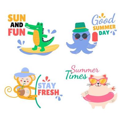 Cute Summer Animals Vector Art, Icons, and Graphics for Free Download