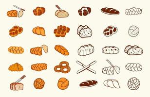 Creative Hi-Quality Challah Braid Food Collections, Sweet Delicious Spice Baguette Bun Sketch Cake Menu Meal Breakfast Free Icon Object Elements, With Premium Vector. vector