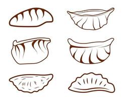 jiaozi ilustraciones vector con palillo prima vegetal jiaozi bola de masa hervida vapor bambú mínimo comida sabroso menú delicioso jiaozi comida acortar Arte.