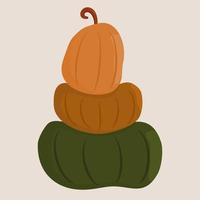 linda vistoso calabazas apilar Víspera de Todos los Santos y acción de gracias otoño otoño acogedor vector ilustración