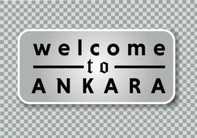 Bienvenido a ankara Clásico metal firmar en un png fondo, vector ilustración