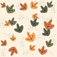 Cute autumn seasonal seamless vector pattern background illustration with fall leaves and abstract elements