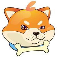 Angry shiba inu. Cute dog. Vector illustration isolated.