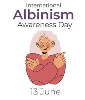 International Albinism Awareness Day. June 13th. girls with albinism vector