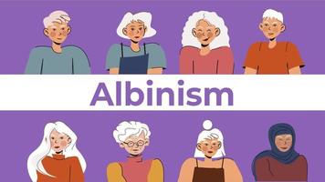 International Albinism Awareness Day. June 13.  people with albinism vector