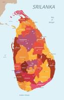 Srilanka Detailed Country Map Design Concept vector