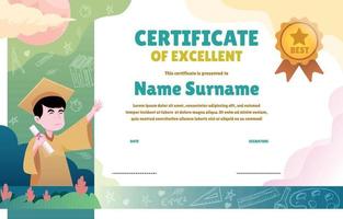 Children Graduation Certificate Template vector