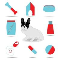 Color set of care and vet dog vector